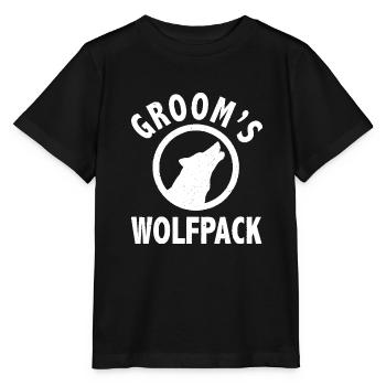 Grooms Wolfpack Shirt | Bachelor Party Group Shirt - Stanley/Stella Kinder T-Shirt MINI CREATOR  - Schwarz - Vorne - Mikhail (115cm)