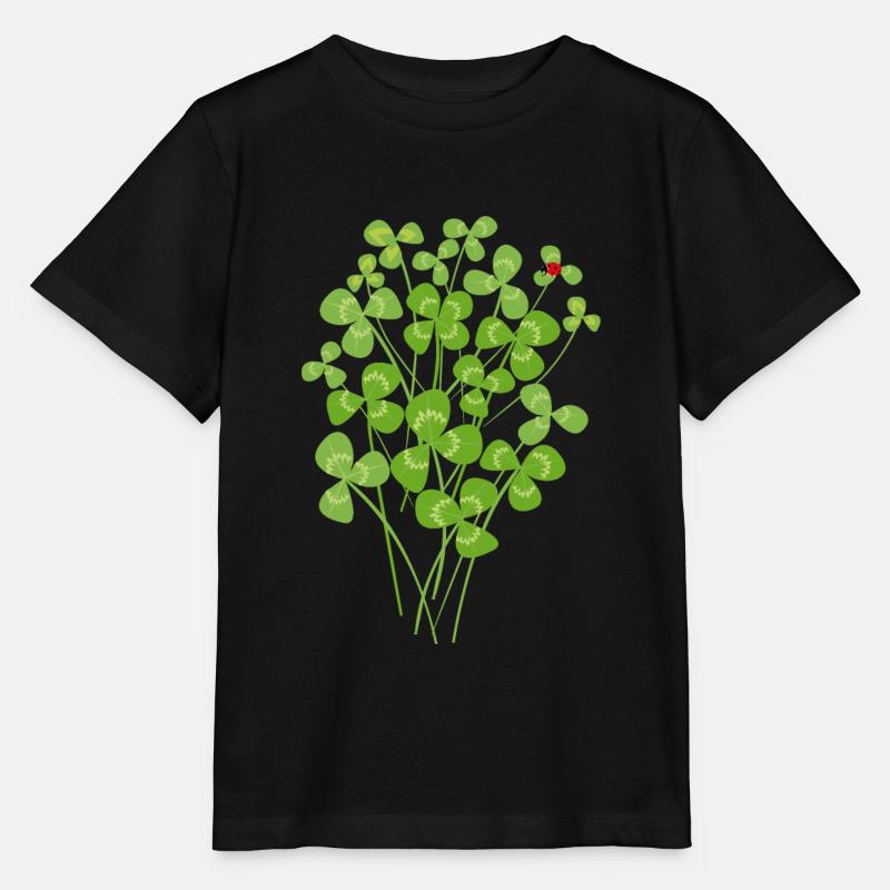 Chance de trèfle coccinelle - T-shirt bio MINI CREATOR Stanley/Stella Enfant - noir