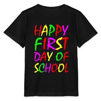 Happy First day of school - Stanley/Stella MINI CREATOR Kids’ T-Shirt - black - Front - Mikhail (115cm)