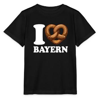 J’aime le Bavier et les bretzels - Coeur - Hobby - T-shirt bio MINI CREATOR Stanley/Stella Enfant - noir - Devant - Mikhail (115cm)
