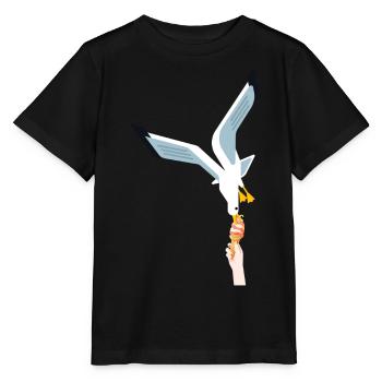 Möwe Eis Geschenk Vogel Dieb - Stanley/Stella Kinder T-Shirt MINI CREATOR  - Schwarz - Vorne - Mikhail (115cm)