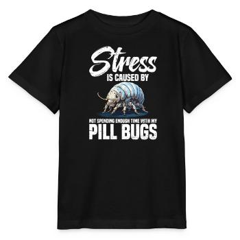 Stress is caused by not spending enough time with - Stanley/Stella MINI CREATOR Kids’ T-Shirt - black - Front - Mikhail (115cm)