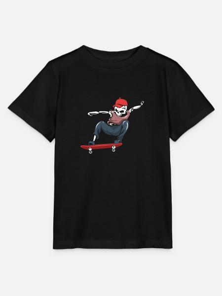 Skater skateboard skeleton skating gift - Stanley/Stella MINI CREATOR Kids’ T-Shirt - black