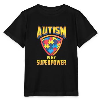 Autismus ist meine SuperPower - Stanley/Stella Kinder T-Shirt MINI CREATOR  - Schwarz - Vorne - Mikhail (115cm)
