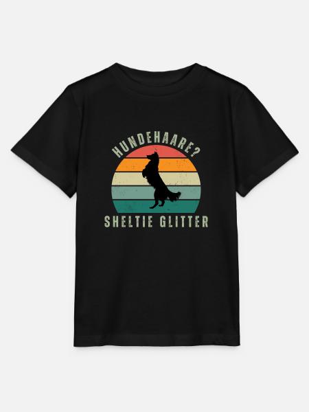 Sheltie Glitter Retro Sunset - Stanley/Stella Kinder T-Shirt MINI CREATOR - Schwarz
