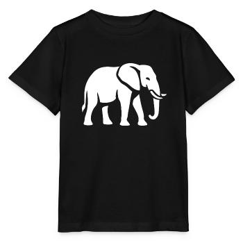 Elefant - Großwild, Stoßzahn, Elfenbein - Stanley/Stella Kinder T-Shirt MINI CREATOR  - Schwarz - Vorne - Mikhail (115cm)