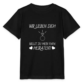 Heiratsantrag - Stanley/Stella Kinder T-Shirt MINI CREATOR  - Schwarz - Vorne - Mikhail (115cm)