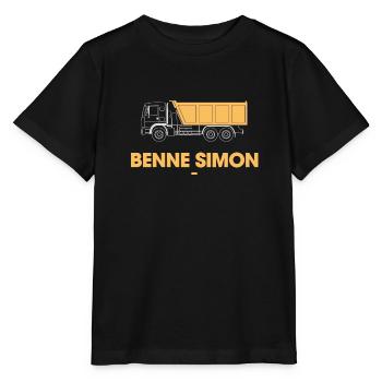 Benne Simon jaune - T-shirt bio MINI CREATOR Stanley/Stella Enfant - noir - Devant - Mikhail (115cm)