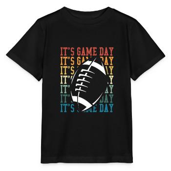 Es Ist Spieltag farbiger Football - Stanley/Stella Kinder T-Shirt MINI CREATOR  - Schwarz - Vorne - Mikhail (115cm)