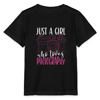 Juste une fille qui aime la photographie - T-shirt bio MINI CREATOR Stanley/Stella Enfant - noir - Devant - Mikhail (115cm)