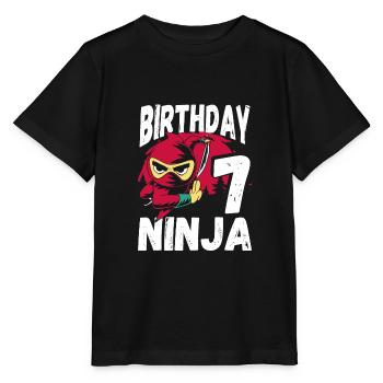 Cool Ninja pour votre 7ème anniversaire - T-shirt bio MINI CREATOR Stanley/Stella Enfant - noir - Devant - Mikhail (115cm)