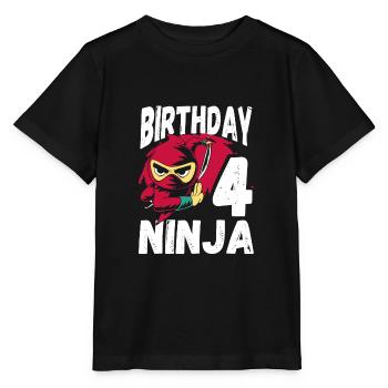Cool Ninja pour le 4ème anniversaire - T-shirt bio MINI CREATOR Stanley/Stella Enfant - noir - Devant - Mikhail (115cm)