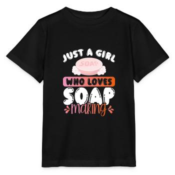 Nur Ein Mädchen Liebt Seifenherstellung - Stanley/Stella Kinder T-Shirt MINI CREATOR  - Schwarz - Vorne - Mikhail (115cm)