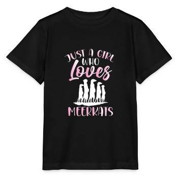 Juste une fille qui aime les suricates - T-shirt bio MINI CREATOR Stanley/Stella Enfant - noir - Devant - Mikhail (115cm)