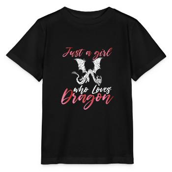 Nur Ein Mädchen, Das Drachen Liebt - Stanley/Stella Kinder T-Shirt MINI CREATOR  - Schwarz - Vorne - Mikhail (115cm)