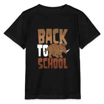 Zurück Zur Schule Triceratops - Stanley/Stella Kinder T-Shirt MINI CREATOR  - Schwarz - Vorne - Mikhail (115cm)