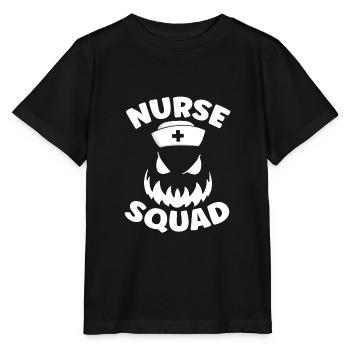 Krankenschwester Kürbis Team - Stanley/Stella Kinder T-Shirt MINI CREATOR  - Schwarz - Vorne - Mikhail (115cm)