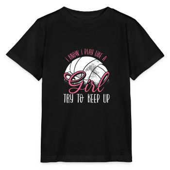 I know that I am like a girl - Stanley/Stella MINI CREATOR Kids’ T-Shirt - black - Front - Mikhail (115cm)