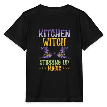 Kitchen Witch, The Magic Stirred Up - Stanley/Stella MINI CREATOR Kids’ T-Shirt - black - Front - Mikhail (115cm)