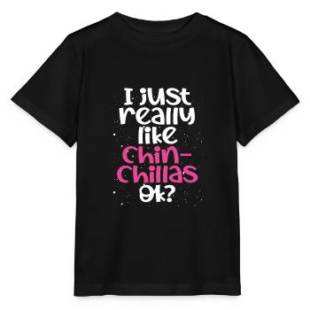 I like chinchillas very much - Stanley/Stella MINI CREATOR Kids’ T-Shirt - black - Front - Mikhail (115cm)