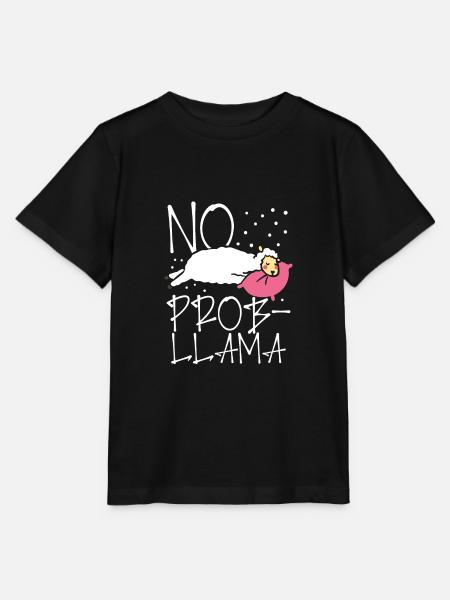 Kein Problem Süßes Lama - Stanley/Stella Kinder T-Shirt MINI CREATOR - Schwarz