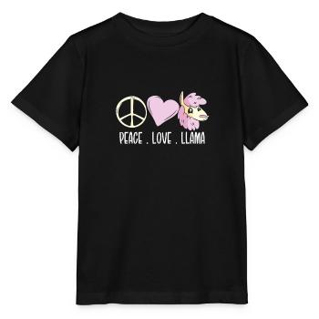 Love of Peace Lama - Stanley/Stella MINI CREATOR Kids’ T-Shirt - black - Front - Mikhail (115cm)