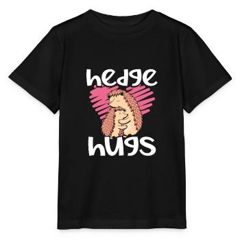Hugs from a hedgehog - Stanley/Stella MINI CREATOR Kids’ T-Shirt - black - Front - Mikhail (115cm)