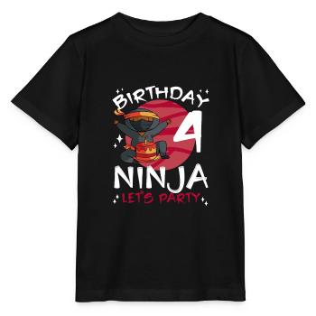 Ninja mignon pour le 4ème anniversaire - T-shirt bio MINI CREATOR Stanley/Stella Enfant - noir - Devant - Mikhail (115cm)