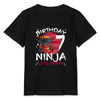 Ninja mignon pour le 7ème anniversaire - T-shirt bio MINI CREATOR Stanley/Stella Enfant - noir - Devant - Mikhail (115cm)