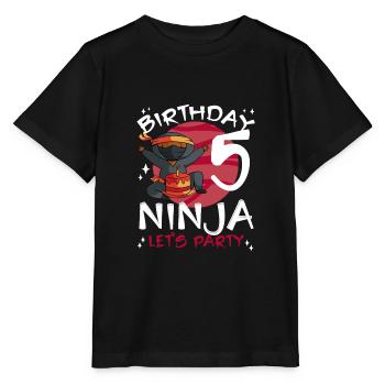 Ninja mignon pour le 5ème anniversaire - T-shirt bio MINI CREATOR Stanley/Stella Enfant - noir - Devant - Mikhail (115cm)