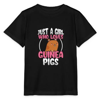 Une fille qui aime les cochons d’Inde - T-shirt bio MINI CREATOR Stanley/Stella Enfant - noir - Devant - Mikhail (115cm)