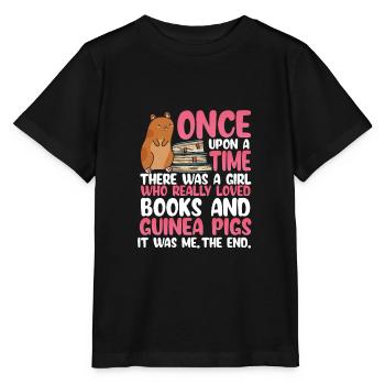 I love books and guinea pigs - Stanley/Stella MINI CREATOR Kids’ T-Shirt - black - Front - Mikhail (115cm)