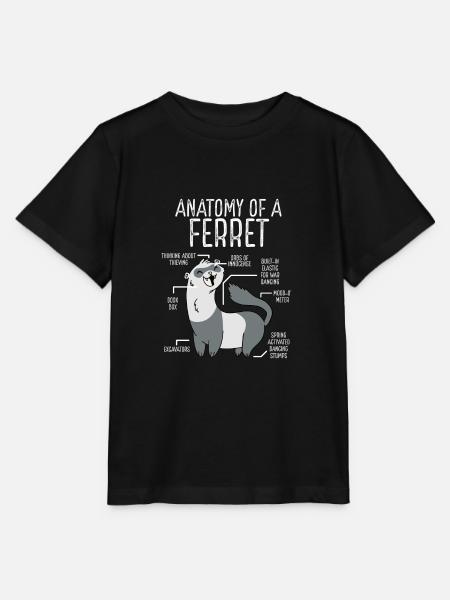Anatomie Eines Frettchens - Stanley/Stella Kinder T-Shirt MINI CREATOR - Schwarz