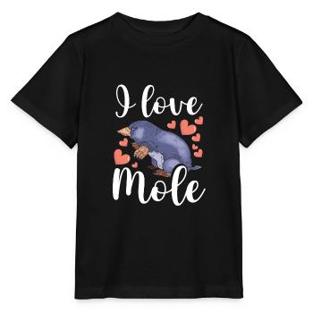 J’aime la taupe - T-shirt bio MINI CREATOR Stanley/Stella Enfant - noir - Devant - Mikhail (115cm)
