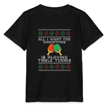 Weihnachts Tischtennisschläger - Stanley/Stella Kinder T-Shirt MINI CREATOR  - Schwarz - Vorne - Mikhail (115cm)