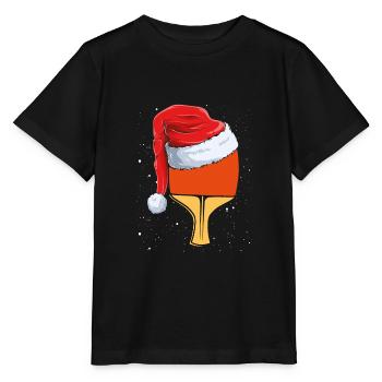 Tischtennisschläger Weihnachtsmütze - Stanley/Stella Kinder T-Shirt MINI CREATOR  - Schwarz - Vorne - Mikhail (115cm)