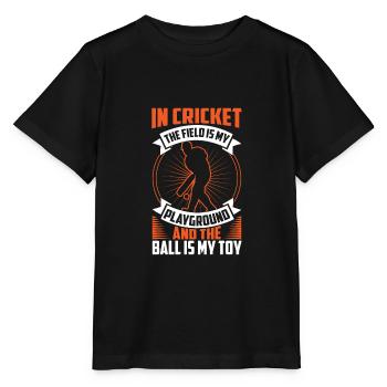 Au cricket, le terrain est mon terrain de jeu - T-shirt bio MINI CREATOR Stanley/Stella Enfant - noir - Devant - Mikhail (115cm)