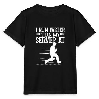 Ich Laufe Schneller Als Mein Server Bei - Stanley/Stella Kinder T-Shirt MINI CREATOR  - Schwarz - Vorne - Mikhail (115cm)