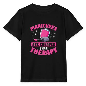 La manucure est moins chère que la thérapie - T-shirt bio MINI CREATOR Stanley/Stella Enfant - noir - Devant - Mikhail (115cm)