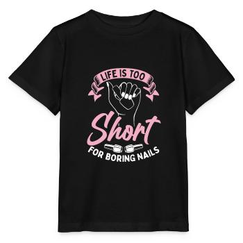 Life is too short for boring people - Stanley/Stella MINI CREATOR Kids’ T-Shirt - black - Front - Mikhail (115cm)