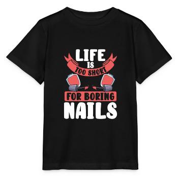 Keine Langweiligen Nägel In Meinem Leben - Stanley/Stella Kinder T-Shirt MINI CREATOR  - Schwarz - Vorne - Mikhail (115cm)