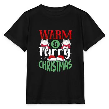 Warme Und Pelzige Weihnachten - Stanley/Stella Kinder T-Shirt MINI CREATOR  - Schwarz - Vorne - Mikhail (115cm)