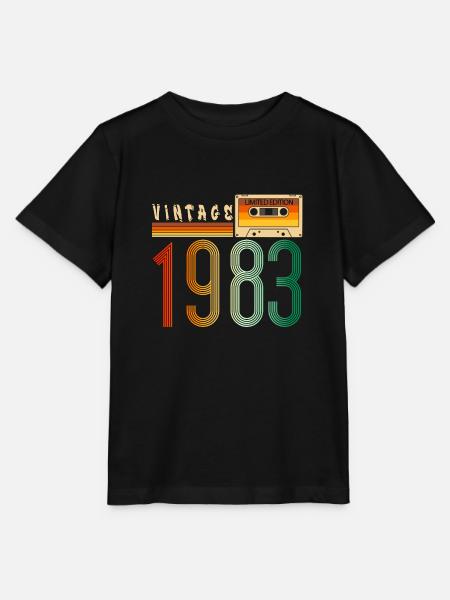 Jahr 1983 Old School Kassette Musik Retro - Stanley/Stella Kinder T-Shirt MINI CREATOR - Schwarz