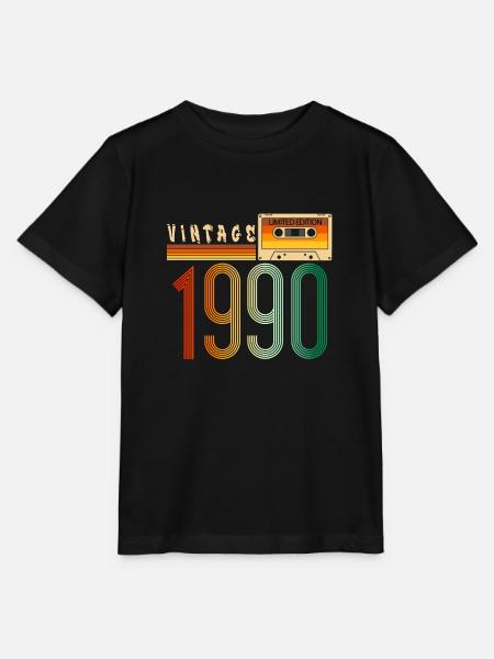 Jahr 1990 Old School Kassette Musik Retro - Stanley/Stella Kinder T-Shirt MINI CREATOR - Schwarz