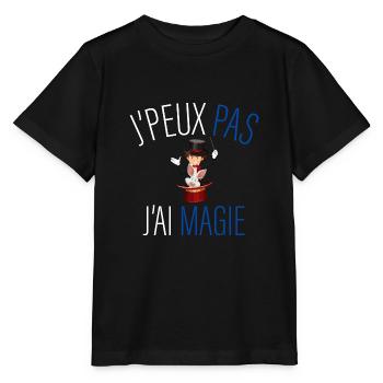 j peux pas j ai magie - cadeau anniversaire magie - T-shirt bio MINI CREATOR Stanley/Stella Enfant - noir - Devant - Mikhail (115cm)