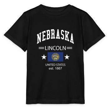 Nebraska - Stanley/Stella Kinder T-Shirt MINI CREATOR  - Schwarz - Vorne - Mikhail (115cm)