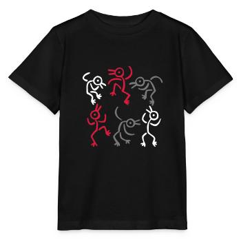 Tanzende Vögel Männer 3 Farben von Cheerful - Stanley/Stella Kinder T-Shirt MINI CREATOR  - Schwarz - Vorne - Mikhail (115cm)