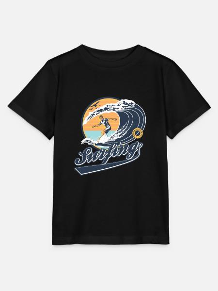 Surfing - Stanley/Stella Kinder T-Shirt MINI CREATOR - Schwarz