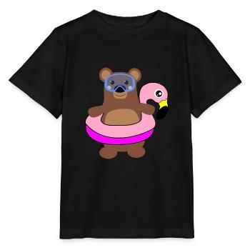 Taucher Bär Flamingo - Stanley/Stella Kinder T-Shirt MINI CREATOR  - Schwarz - Vorne - Mikhail (115cm)