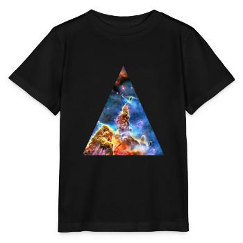 Espace Brouillard Cosmos Galaxie Univers Espace - T-shirt bio MINI CREATOR Stanley/Stella Enfant - noir - Devant - Mikhail (115cm)